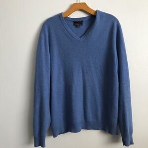CLUB ROOM MENS SWEATER 100% CASHMERE V NECK PULLOVER MEDIUM